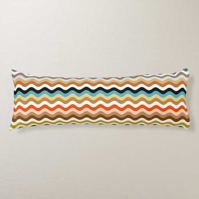 Wavy Zigzag mehrfarbiges Muster Seitenschläferkissen (Vorderseite)
