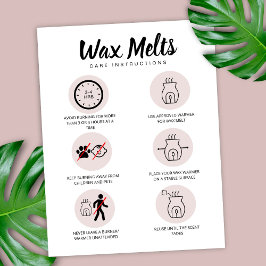 Wax Melts Care Card Warning Instructions Feminine Dankeskarte