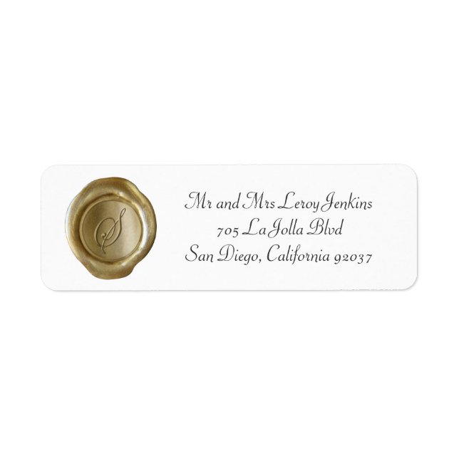 Wax Monogram Address Labels - Script S (Vorne)