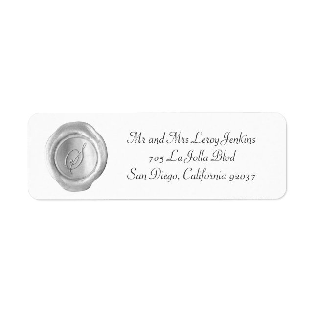 Wax Monogram Address Labels - Script S (Vorne)