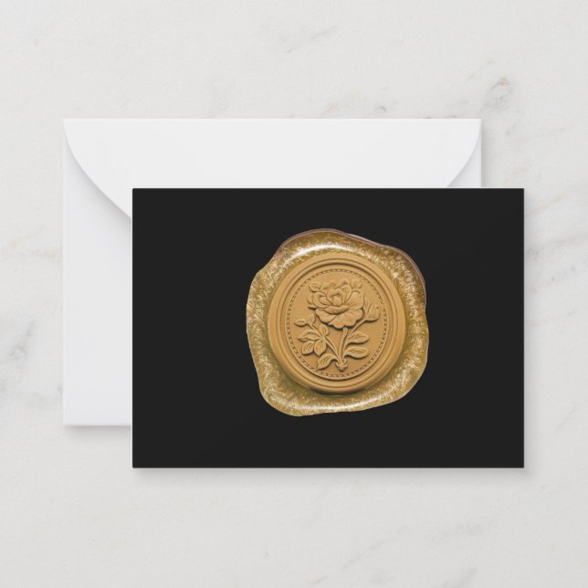 Wax Siegel Gold Blume Beileid Danke Karte (Rückseite)