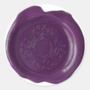 Wax Siegel Monogram - Deep Lila - Bargallo Muster Runder Aufkleber