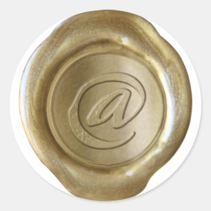 Wax Siegel Monogram - Gold - Artistic @ - Runder Aufkleber