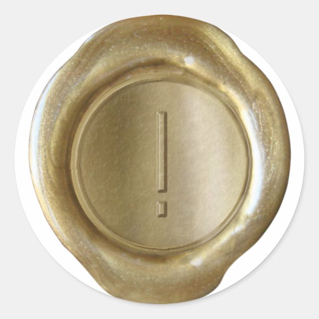 Wax Siegel Monogram - Gold - ModernSlim ! - Runder Aufkleber (Vorderseite)