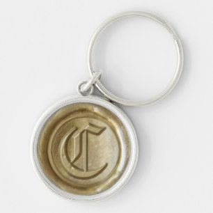 Wax Siegel Monogram - Gold - Old English C - Schlüsselanhänger