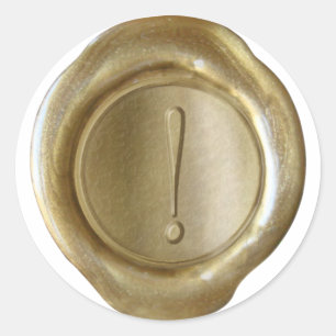 Wax Siegel Monogram - Gold - Script - Runder Aufkleber