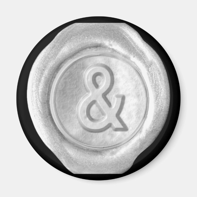 Wax Siegel Monogram Magnet - Silver - Bold Style - (Vorne)
