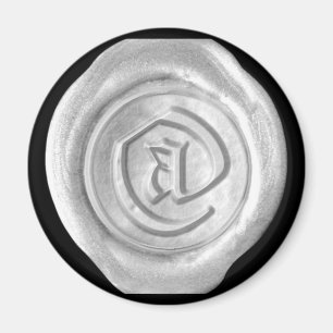 Wax Siegel Monogram Magnet - Silver - Old English