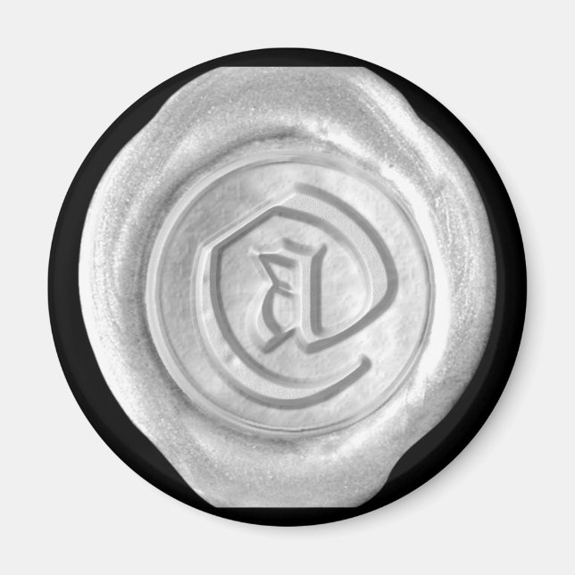 Wax Siegel Monogram Magnet - Silver - Old English  (Vorne)