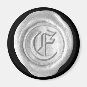 Wax Siegel Monogram Magnet - Silver - Old English