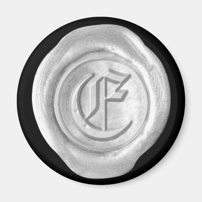 Wax Siegel Monogram Magnet - Silver - Old English  (Vorne)