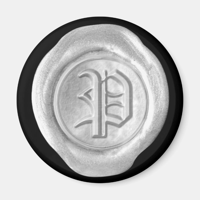 Wax Siegel Monogram Magnet - Silver - Old English  (Vorne)