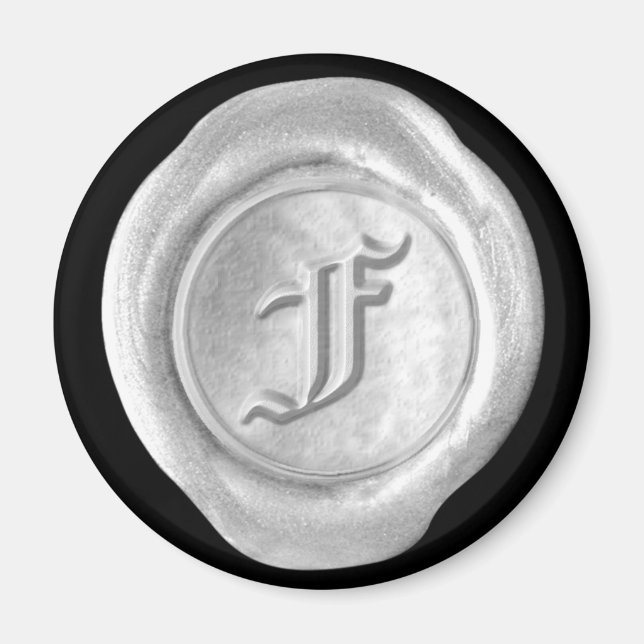 Wax Siegel Monogram Magnet - Silver - Old English  (Vorne)