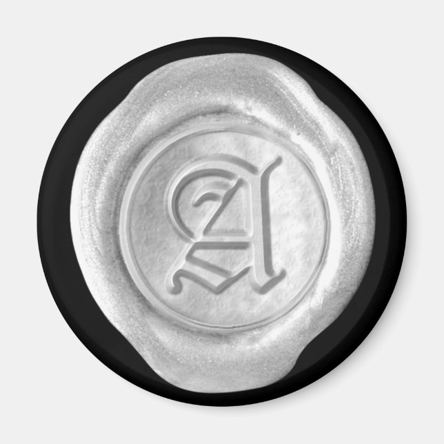 Wax Siegel Monogram Magnet - Silver - Old English  (Vorne)