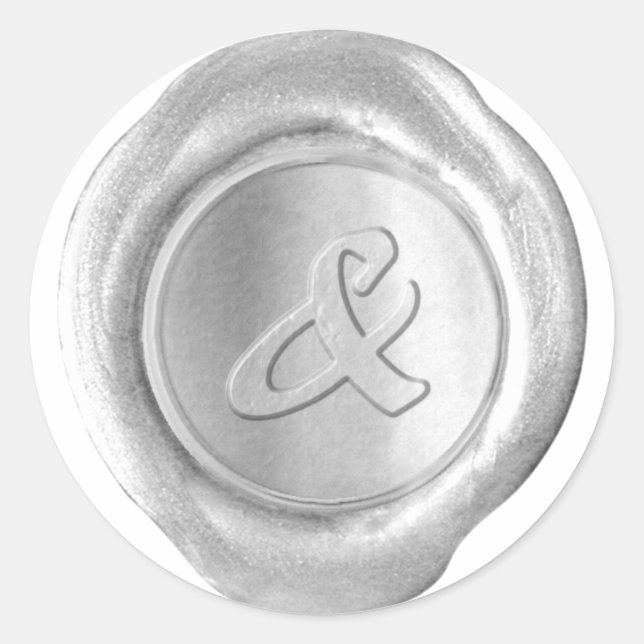 Wax Siegel Monogram - Silver - Artistic & - Runder Aufkleber (Vorderseite)