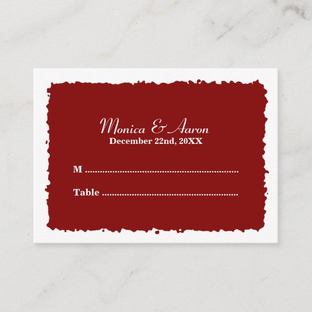 Wax Siegel Table Escortkarten Platzkarte (Vorderseite)