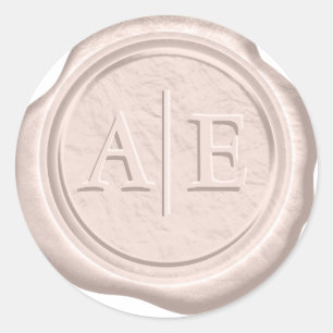 Wax Siegel Wedding Accent Initials Rose Gold ID870 Runder Aufkleber
