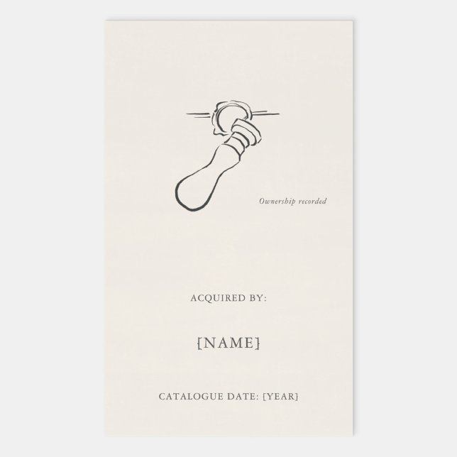 Wax Stamp Ex Libris Bookplate -Library Label  Rechteckiger Aufkleber (Von Creator hochgeladen)