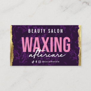 Waxen der Lila Gold-Aftercare-Karte Visitenkarte