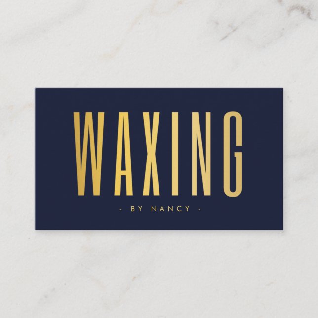 Waxing Navy And Gold  Visitenkarte (Vorderseite)