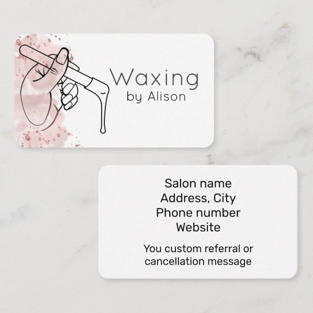 Waxing Rose Gold Wasserfarbe  Visitenkarte (Vorne/Hinten)
