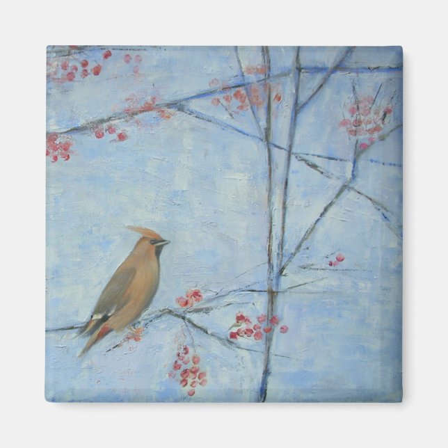 Waxwing 2013 Öl auf Leinwand Magnet (Vorne)