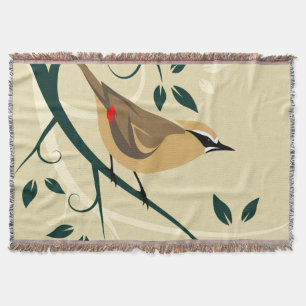 Waxwing Bird Blanket Decke
