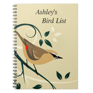 Waxwing Bird List Journal Notizblock