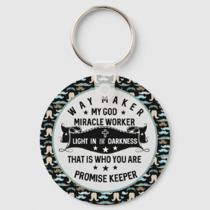 Way Maker Miracle Worker Mustache Christlich Schlüsselanhänger