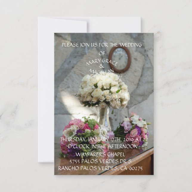 WAYFARERS CHAPEL WEDING INVITATION RSVP KARTE (Vorderseite)