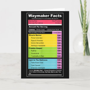 Waymaker Fakten Christliches T-Shirt _ Faith Nutri Karte