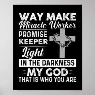 Waymaker Miracle Worker Promise Keeper Light Jesus Poster