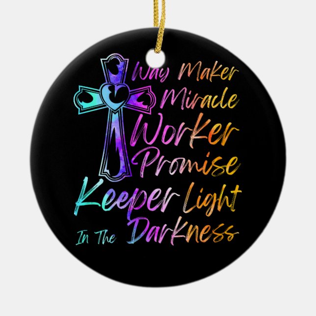 Waymaker Miracle Worker Rainbow Christlich Jesus G Keramik Ornament (Vorne)