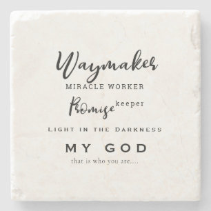 Waymaker Versprechen Bewahre Miracle Worker Christ Steinuntersetzer