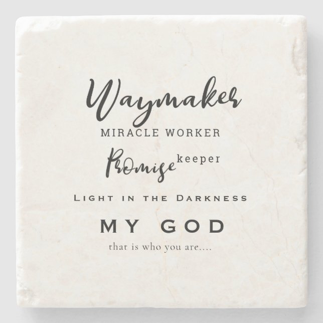 Waymaker Versprechen Bewahre Miracle Worker Christ Steinuntersetzer (Vorderseite)