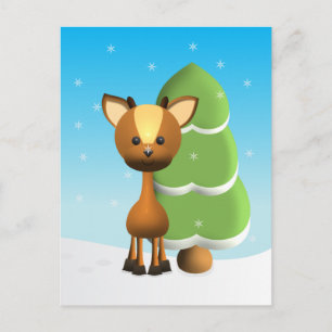 Wayne Deer im Schnee Postkarte