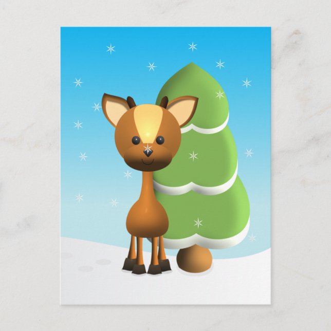 Wayne Deer im Schnee Postkarte (Vorderseite)