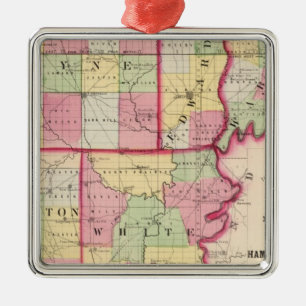 Wayne, Edwards, Wabash, Hamilton, weiße Landkreis Ornament Aus Metall