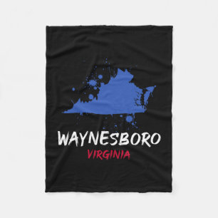 Waynesboro Virginia Va Farbklecks Urlaubsandenken Fleecedecke