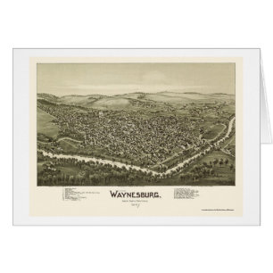 Waynesburg, carte panoramique de PA - 1897