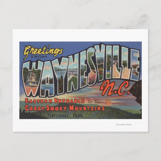 Waynesville, North Carolina - Großbuchstaben Postkarte (Vorderseite)