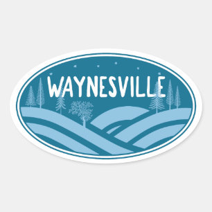 Waynesville North Carolina im Freien Ovaler Aufkleber