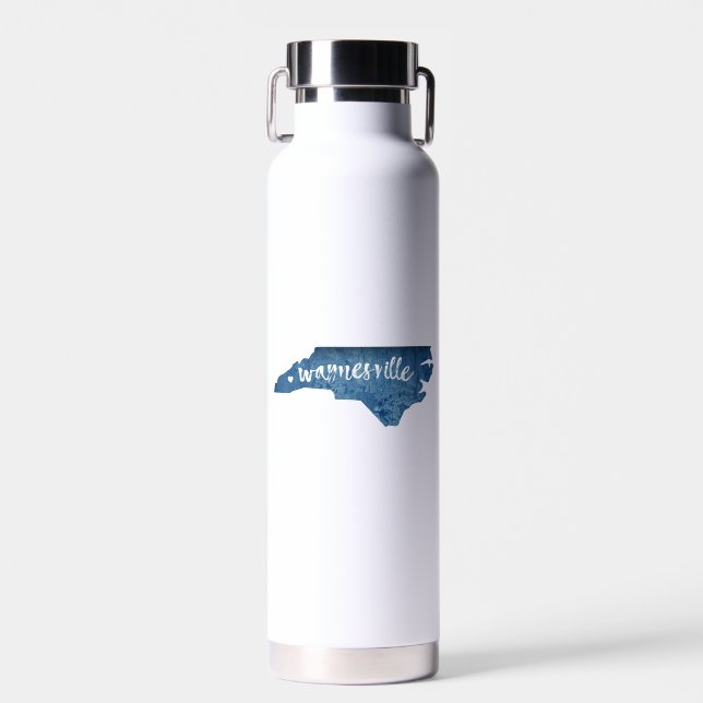 Waynesville North Carolina Wood Grain Trinkflasche (Vorne)