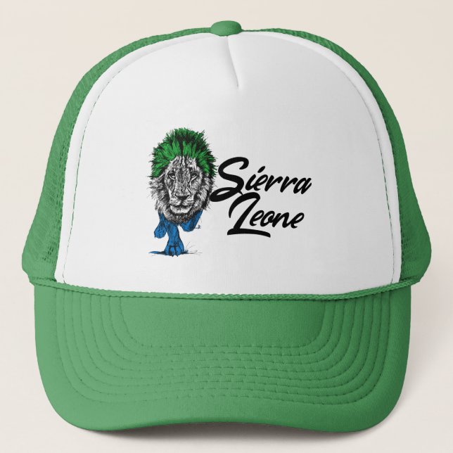 WAYout Arts Freetown Sierra Leone Flag Lion Truckerkappe (Vorderseite)