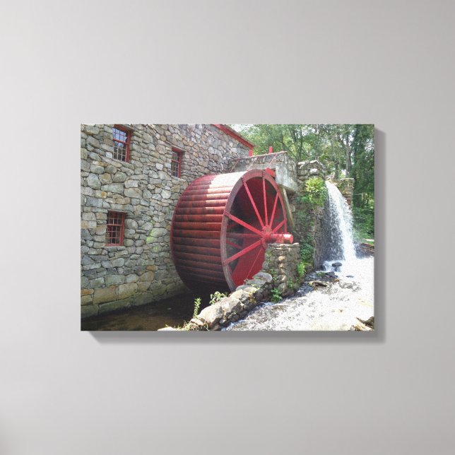 Wayside Grist Mill, Sudbury MA Leinwanddruck (Vorderseite)