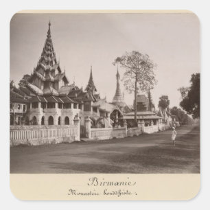 Wayzayanda Kloster und Pagoden bei Moulmein Quadratischer Aufkleber
