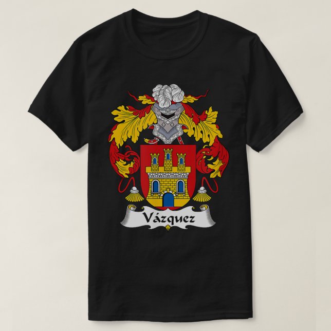 Wazquez-Familienwappen T-Shirt (Design vorne)