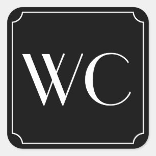 WC Badezeichen Quadratischer Aufkleber