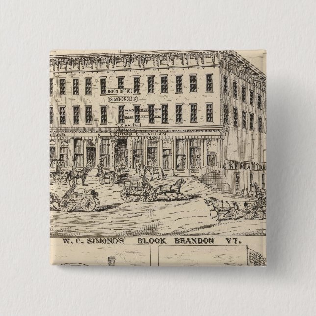 WC Simond's Block in Brandon Button (Vorderseite)