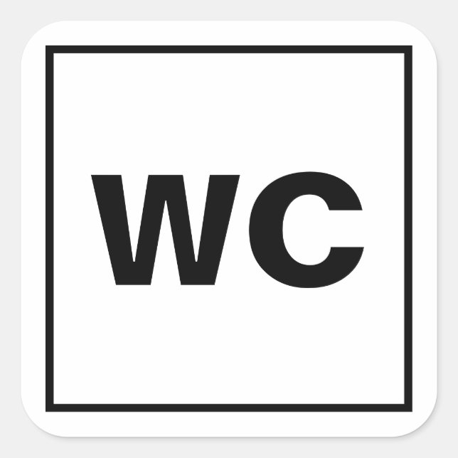 WC-Toilettenschild-Aufkleber für Toilettenwaschrau Quadratischer Aufkleber (Vorderseite)